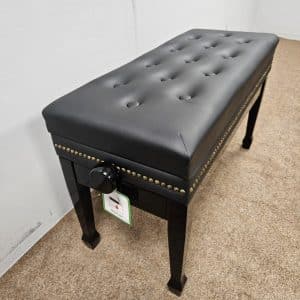 DUET MUSIC STORAGE ADJUSTABLE PIANO STOOLWITH BRASS STUDS